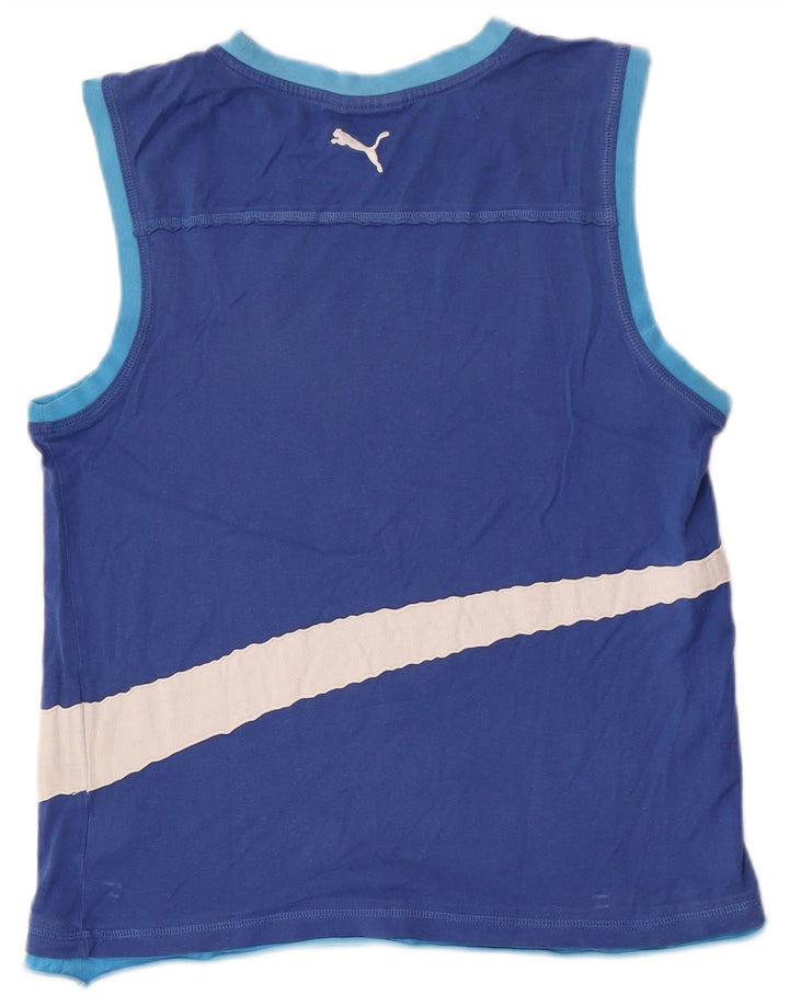 Ανδρικό γραφικό γιλέκο Puma, μεσαίο μπλε χρώμα, βαμβακερό