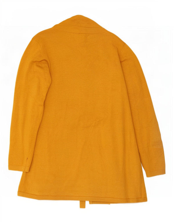 Zara Γυναικείο ανοιχτό πουλόβερ ζακέτα UK 10 Small Yellow Viscose