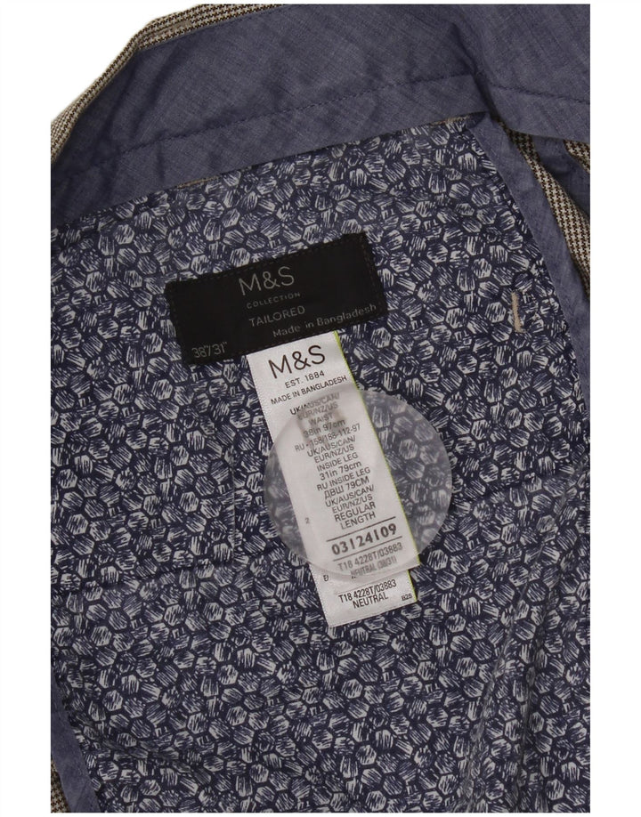 Ανδρικό ίσιο παντελόνι Marks & Spencer W38 L31 Grey Houndstooth