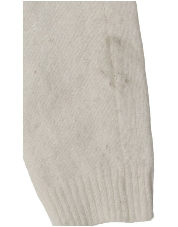 Zara Γυναικεία Ζακέτα Crop UK 12 Medium White Polyester