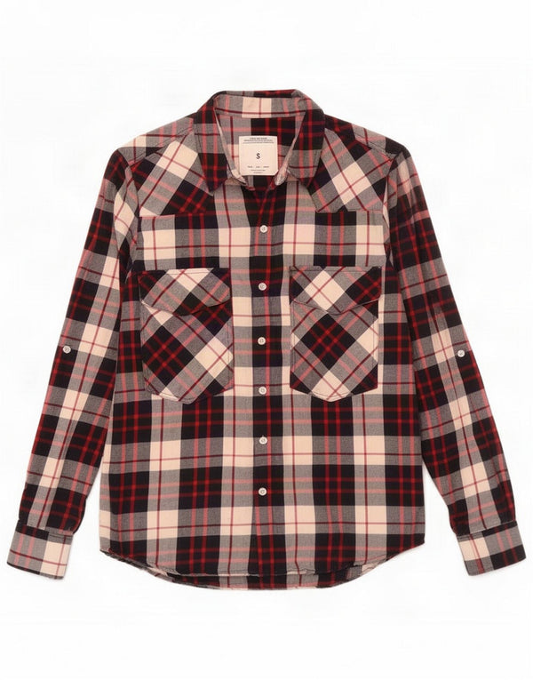 Zara γυναικείο φανελένιο πουκάμισο UK 10 Small White Check