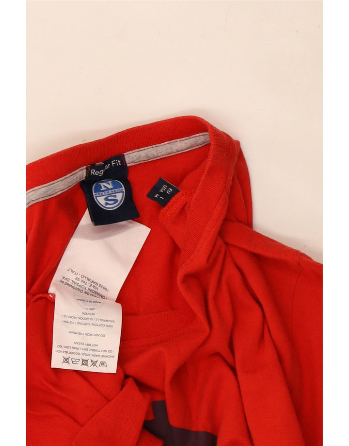 North Sails Ανδρικό T-Shirt με κανονική εφαρμογή με γραφικό φόρμα, μεσαίο κόκκινο βαμβακερό
