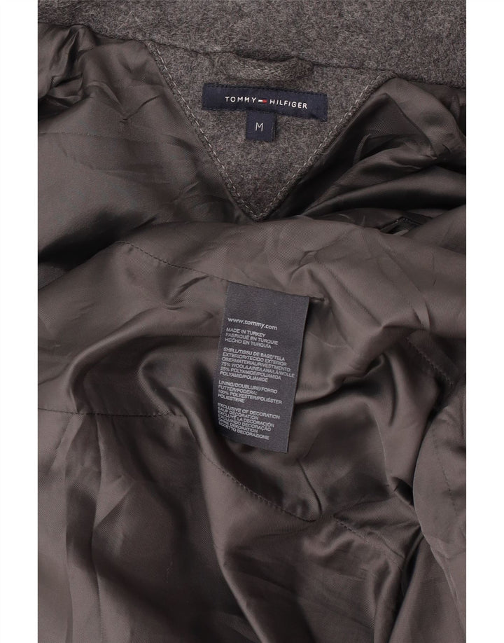 Tommy Hilfiger Γυναικείο παλτό Duffle με κουκούλα UK 14 Medium Grey Wool