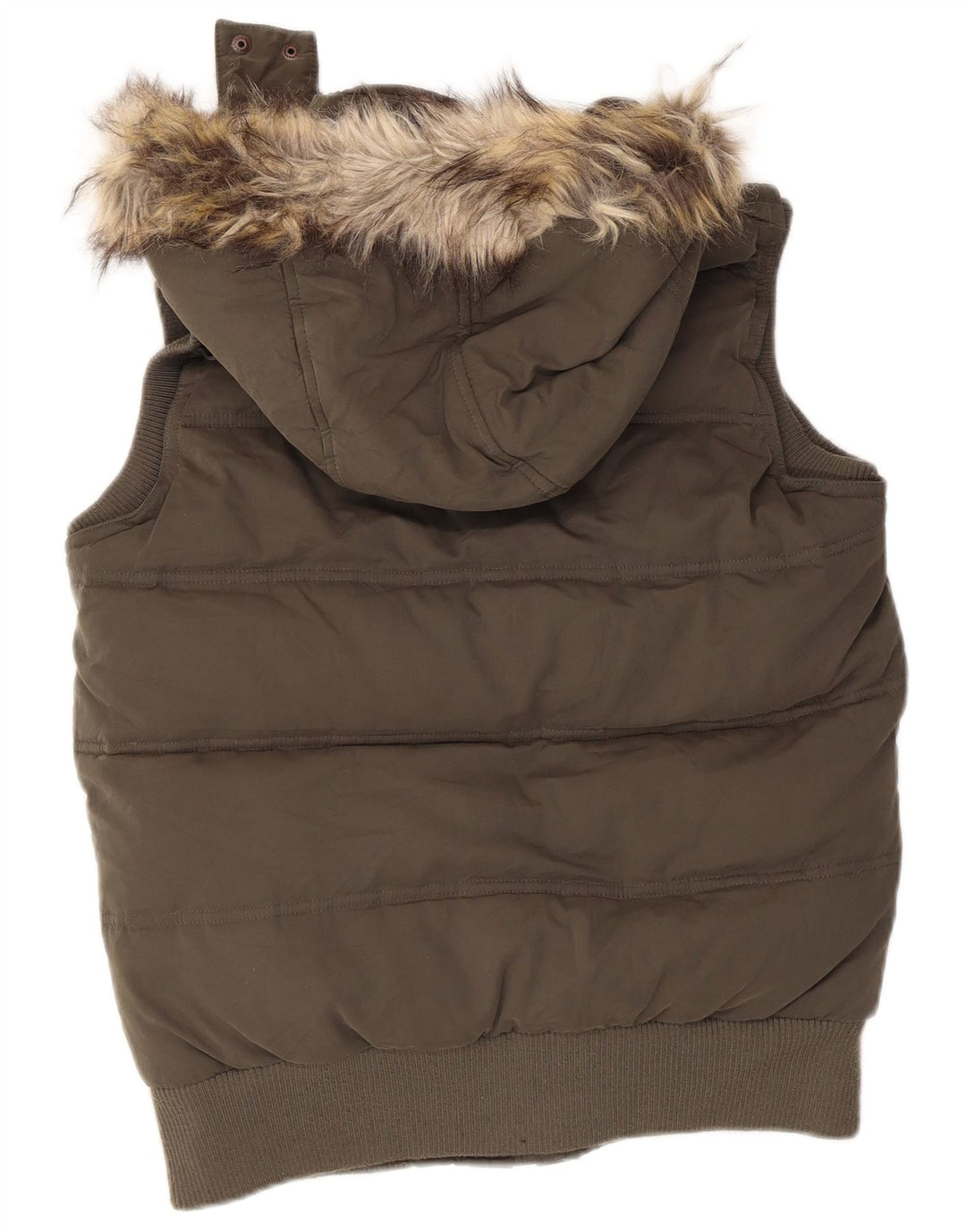 Fat Face Γυναικεία κουκούλα μεγάλου μεγέθους padded Gilet UK 10 Small Khaki Polyester