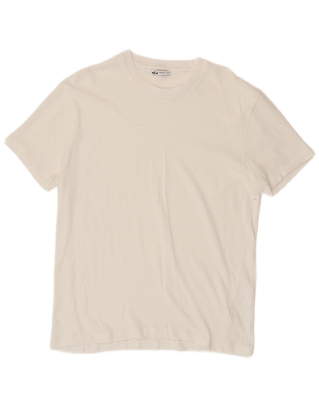 ZARA Mens T-Shirt Top Large White Cotton