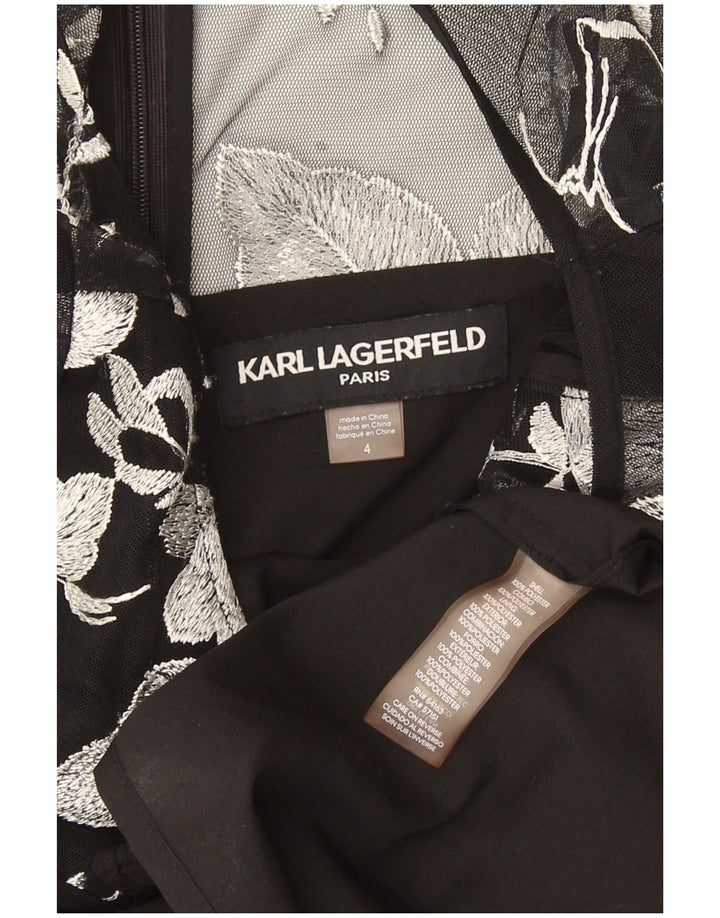 Γυναικείο φόρεμα με θήκη Karl Lagerfeld US 4 Small Black Floral Polyester