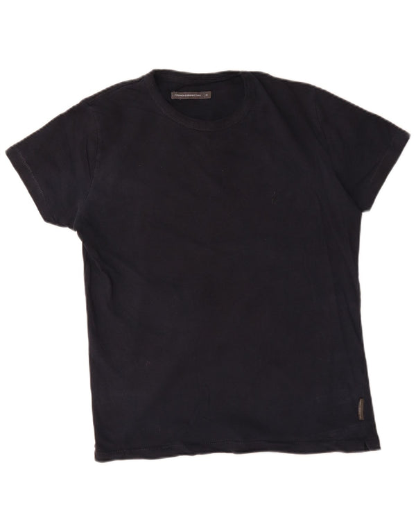 French Connection Mens T-Shirt Top Medium Navy Blue Cotton