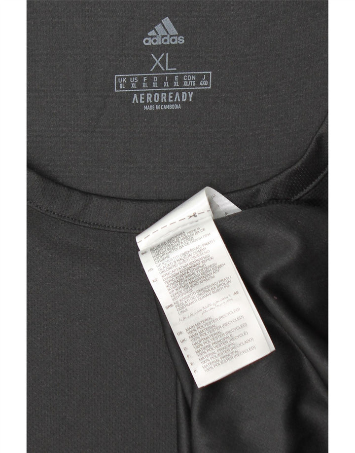 Adidas Ανδρικό T-Shirt Aeroready Top XL Μαύρο Colourblock Πολυεστέρας