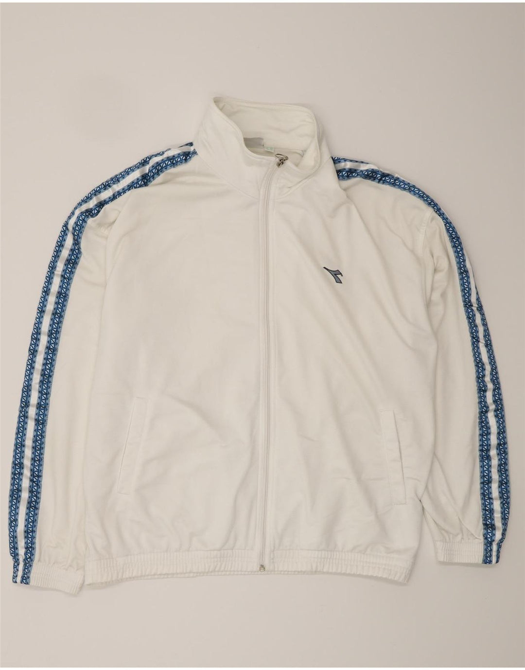 DIADORA Ανδρική φόρμα φόρμας γραφικών Top Jacket UK 42 Large White Polyester