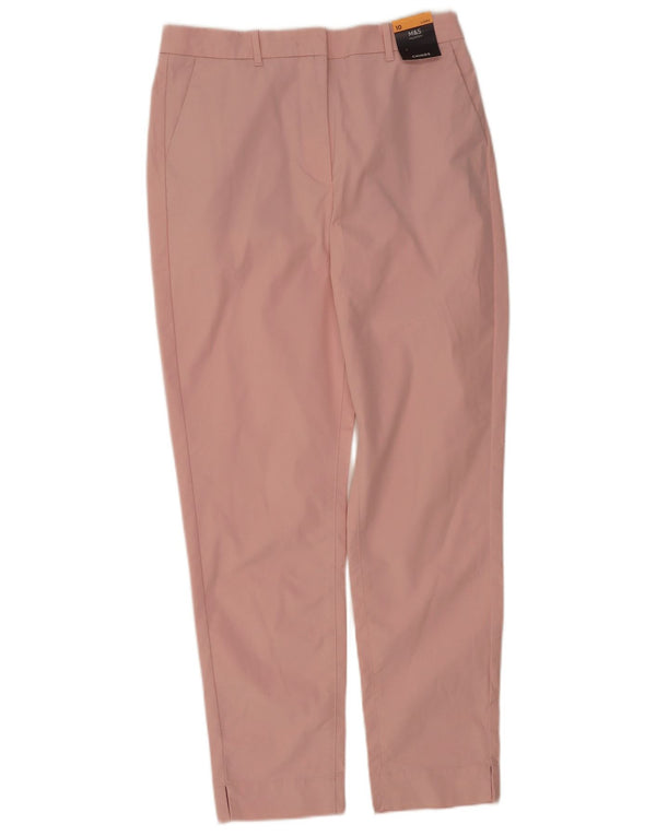 Marks & Spencer Γυναικείο ίσιο παντελόνι Chino UK 10 Small W30 L30 Pink
