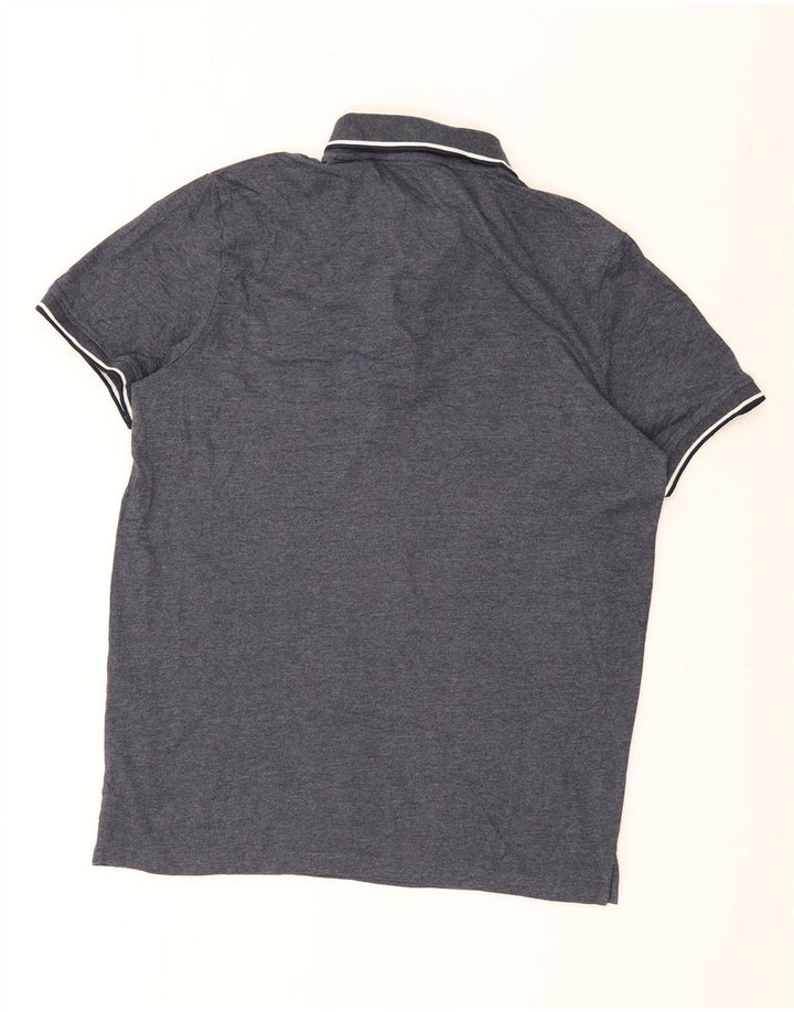Ανδρικό μπλουζάκι πόλο JACK & JONES Μεγάλο γκρι βαμβακερό ριγέ