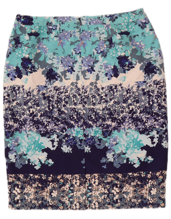 Laura Ashley Γυναικεία Pencil Φούστα UK 12 Medium W32 Blue Floral Polyester