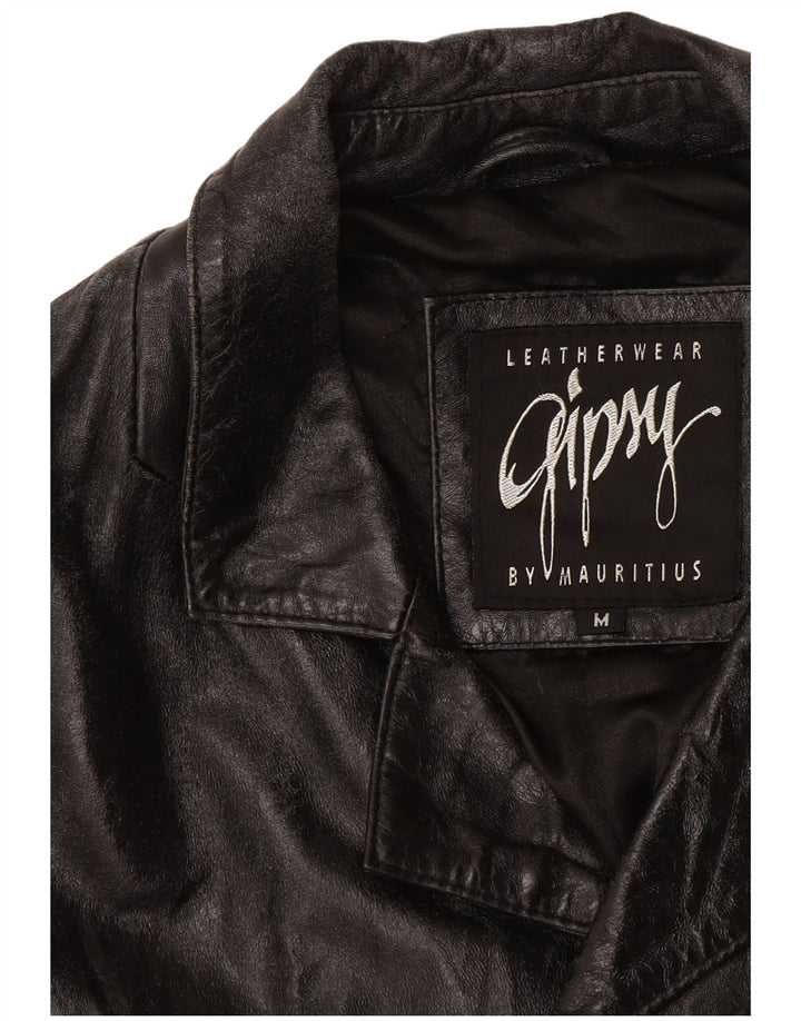Ανδρικό δερμάτινο παλτό Gipsy UK 38 Medium Black Leather