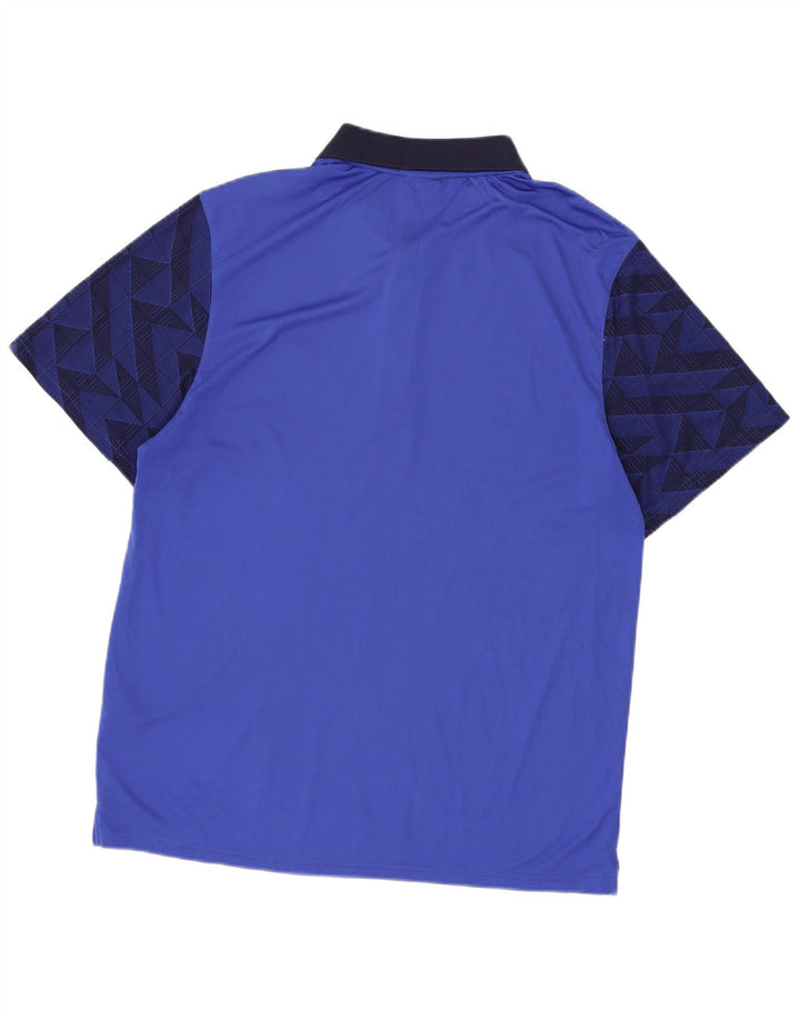 Ανδρικό πουκάμισο πόλο Lyle & Scott 2XL μπλε γεωμετρικό πολυεστέρα