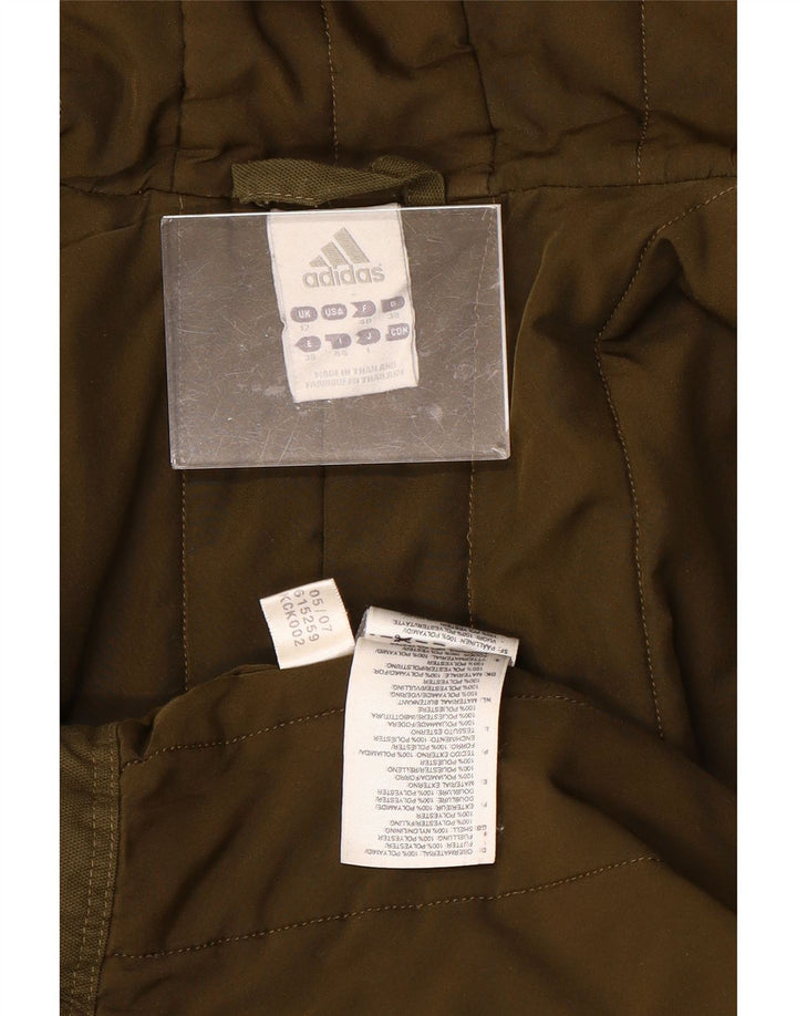Γυναικείο παλτό ADIDAS με κουκούλα UK 12 Medium Khaki Polyester