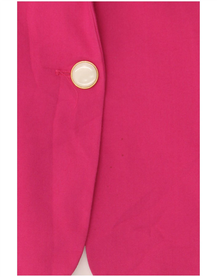 Zara Γυναικείο Μπουφάν 1 Κουμπί Blazer UK 10 Small Pink Polyester