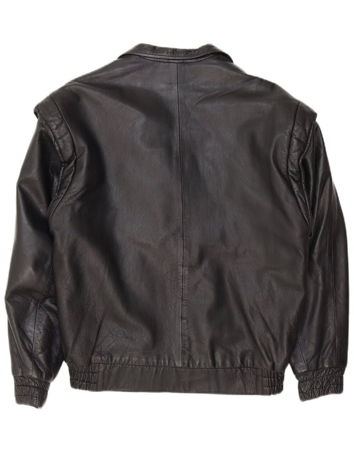 Vintage γυναικείο μεγάλο δερμάτινο μπουφάν Biker EU 36 Small μαύρο δέρμα
