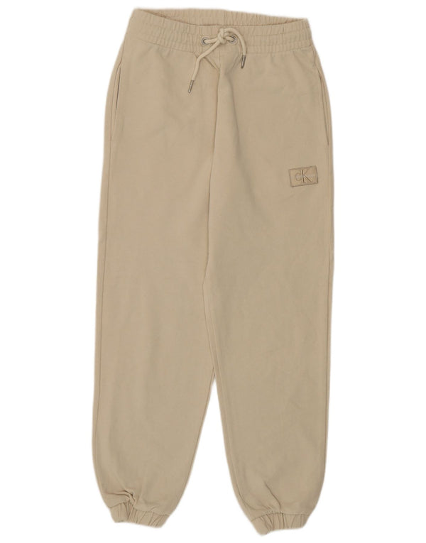 Γυναικεία αθλητική φόρμα Calvin Klein Παντελόνι Joggers UK 6 XS Μπεζ βαμβακερό