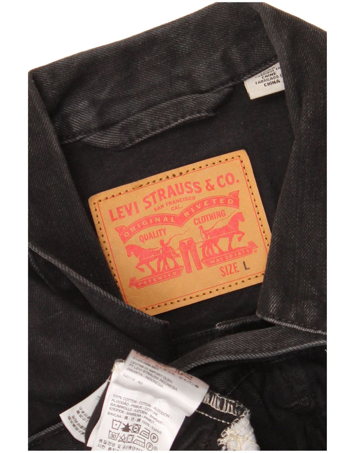 Ανδρικό τζιν μπουφάν Levi's UK 40 μεγάλο μαύρο βαμβακερό