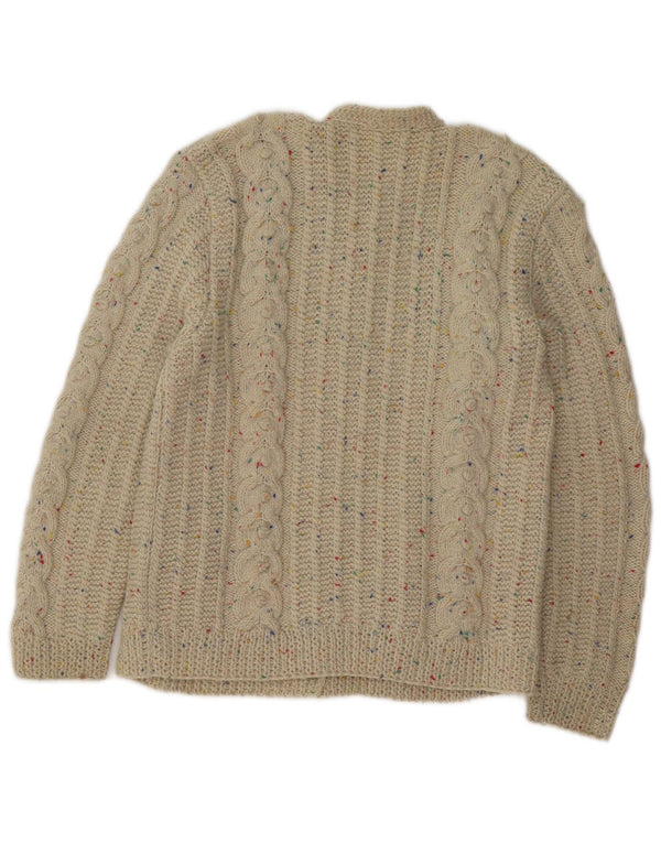 Vintage γυναικεία ζακέτα πουλόβερ UK 14 Medium Beige Flecked