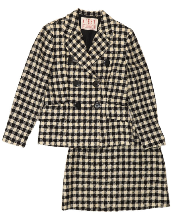 C'EST COMMECA γυναικεία φούστα 2 τεμαχίων UK 14 Medium W30 Black Gingham