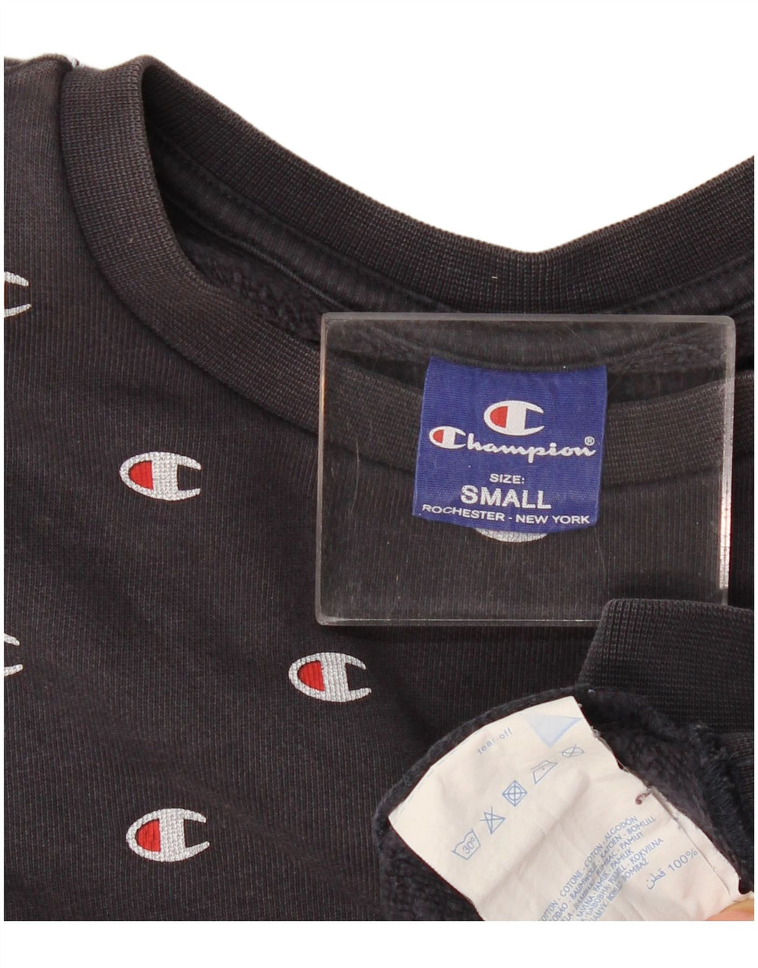 Champion Womens Oversized γραφικό φούτερ Jumper UK 10 Small Black