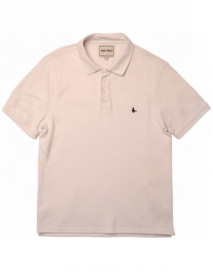 Jack Wills Ανδρικό μπλουζάκι πόλο 2XL λευκό βαμβακερό