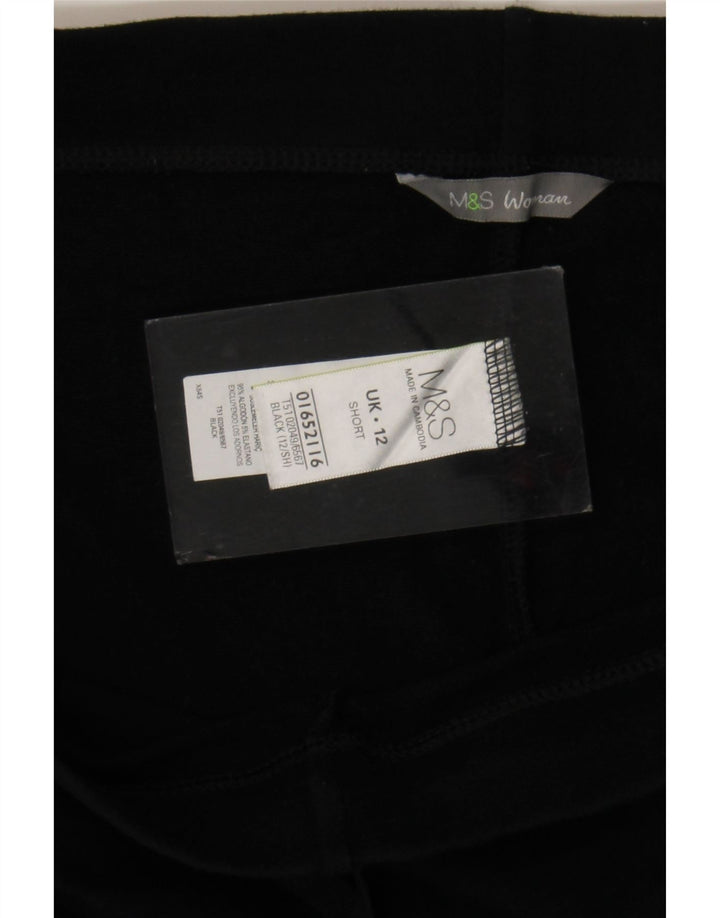 Marks & Spencer Γυναικεία φόρμα φόρμας Capri UK 12 μεσαίο μαύρο βαμβακερό