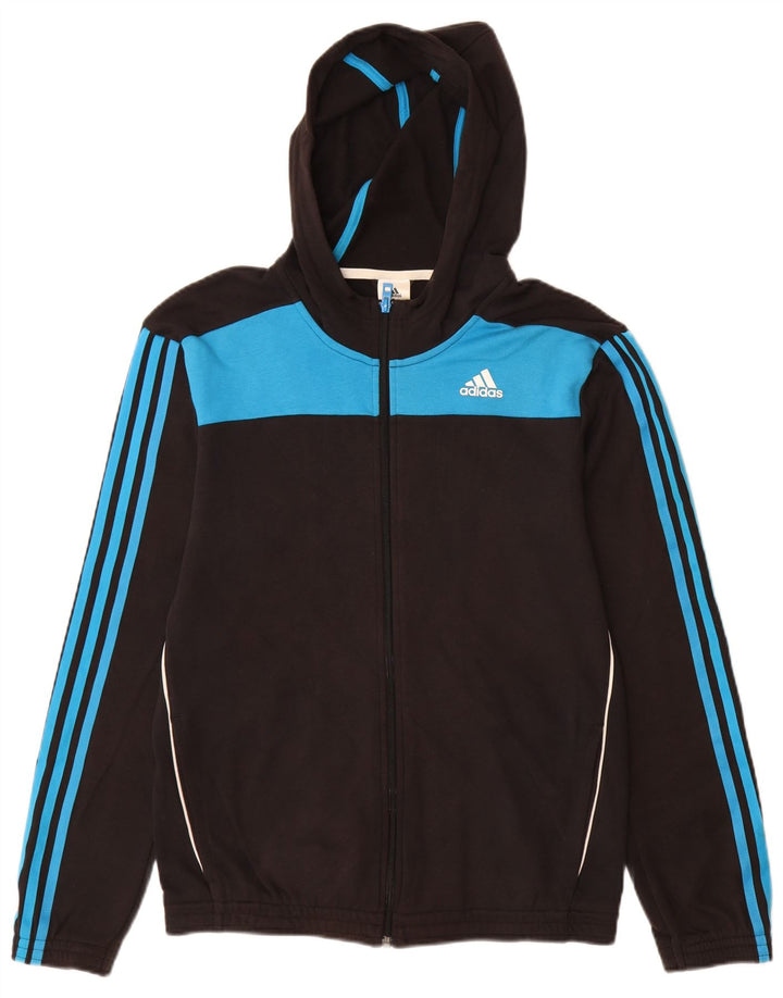 Ανδρικό πουλόβερ με φερμουάρ ADIDAS Small Black Colourblock Βαμβακερό