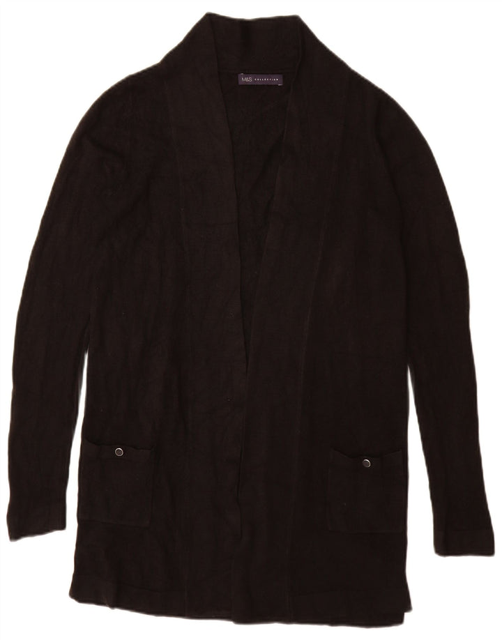 Marks & Spencer Γυναικείο Longline ανοιχτό πουλόβερ ζακέτα UK 8 Small Black