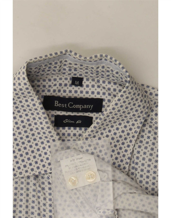Best Company Ανδρικό πουκάμισο Slim Fit Βαμβακερό μεσαίο λευκό με στίγματα