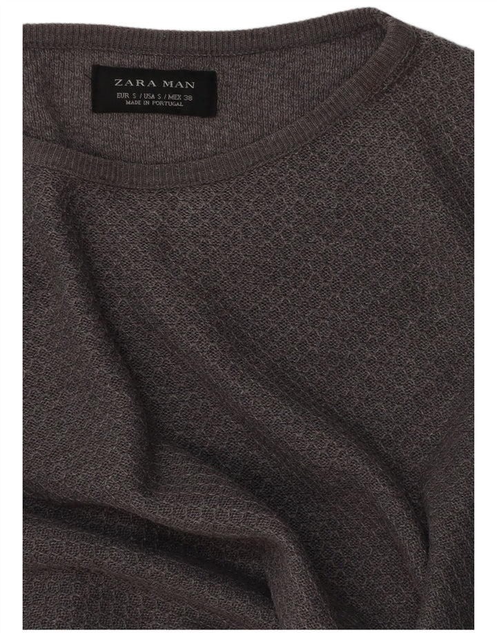 Ανδρικό πουλόβερ Zara Boat Neck Jumper Μικρό Γκρι