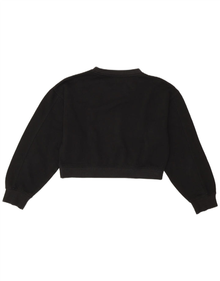 Zara Γυναικεία φούτερ Crop Oversized Jumper UK 10 Small Black Cotton