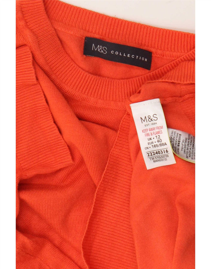 Marks & Spencer Γυναικείο πουλόβερ με λαιμόκοψη UK 12 Medium Orange