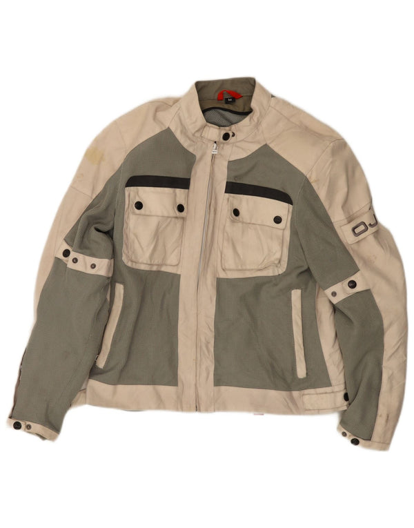 OJ ATMOSFERE Γυναικείο μπουφάν αγώνων UK 14 Medium Beige Colourblock Polyamide