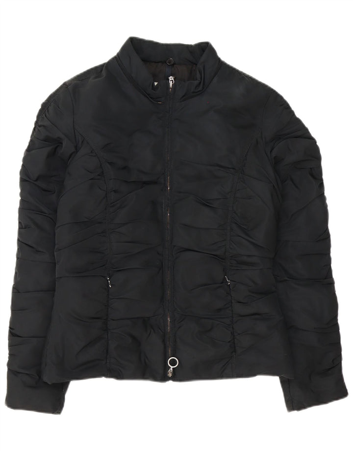 Moncler Γυναικείο μπουφάν με επένδυση μεγέθους 2 Μεσαίο μαύρο πολυεστέρα