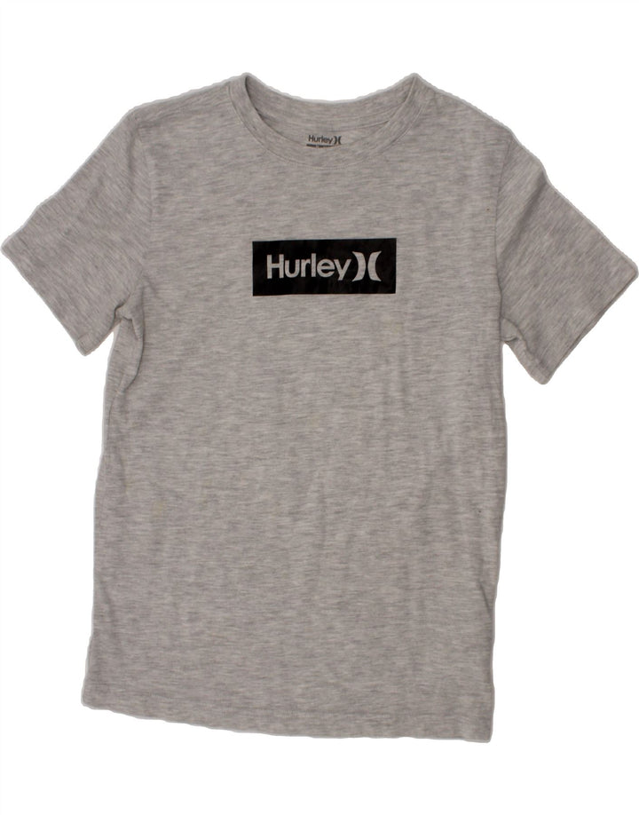 HURLEY Boys Graphic T-Shirt Top 10-11 Years Medium Grey Polyester Vintage Hurley and Second-Hand Hurley from Messina Hembry 