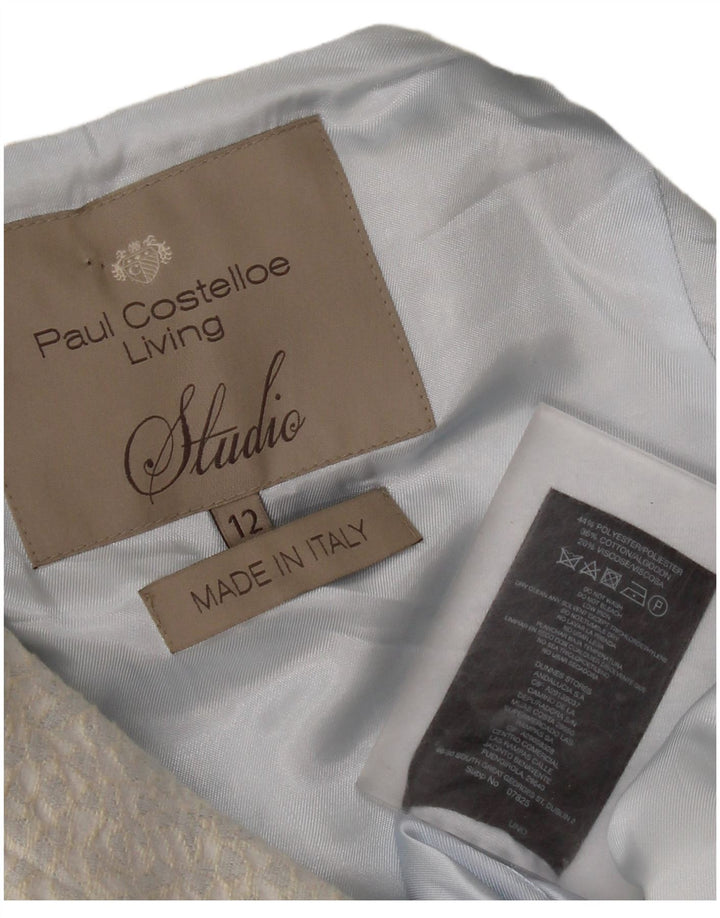 Paul Costelloe Γυναικείο πανωφόρι 3/4 μανίκι UK 12 μεσαίο μπλε γεωμετρικό