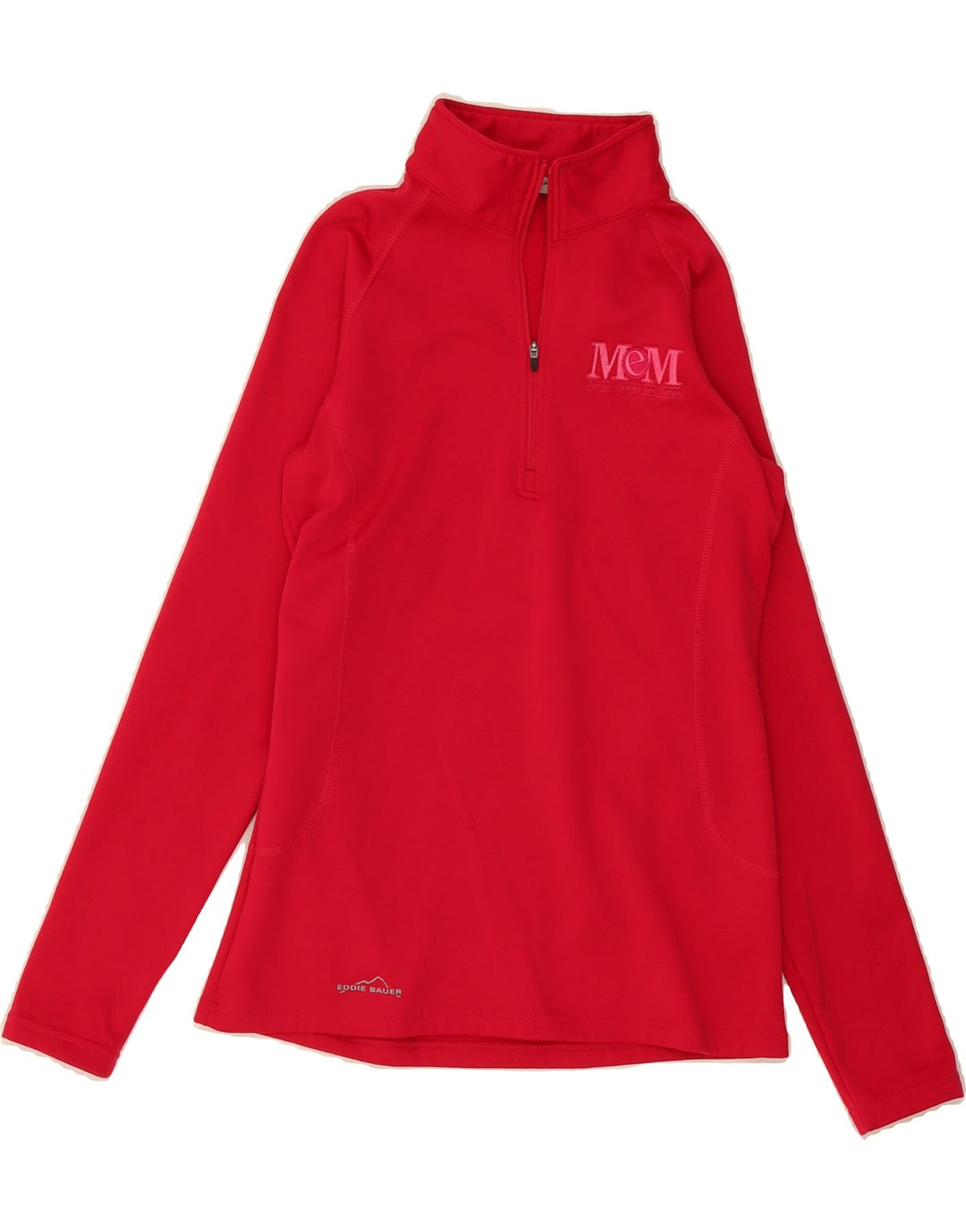 EDDIE BAUER Womens Zip Neck Pullover Tracksuit Top UK 12 Medium Red Vintage Eddie Bauer and Second-Hand Eddie Bauer from Messina Hembry 