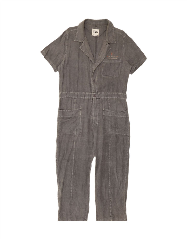Zara Γυναικεία Ολόσωμη Ολόσωμη φόρμα UK 14 Medium Grey Λινά