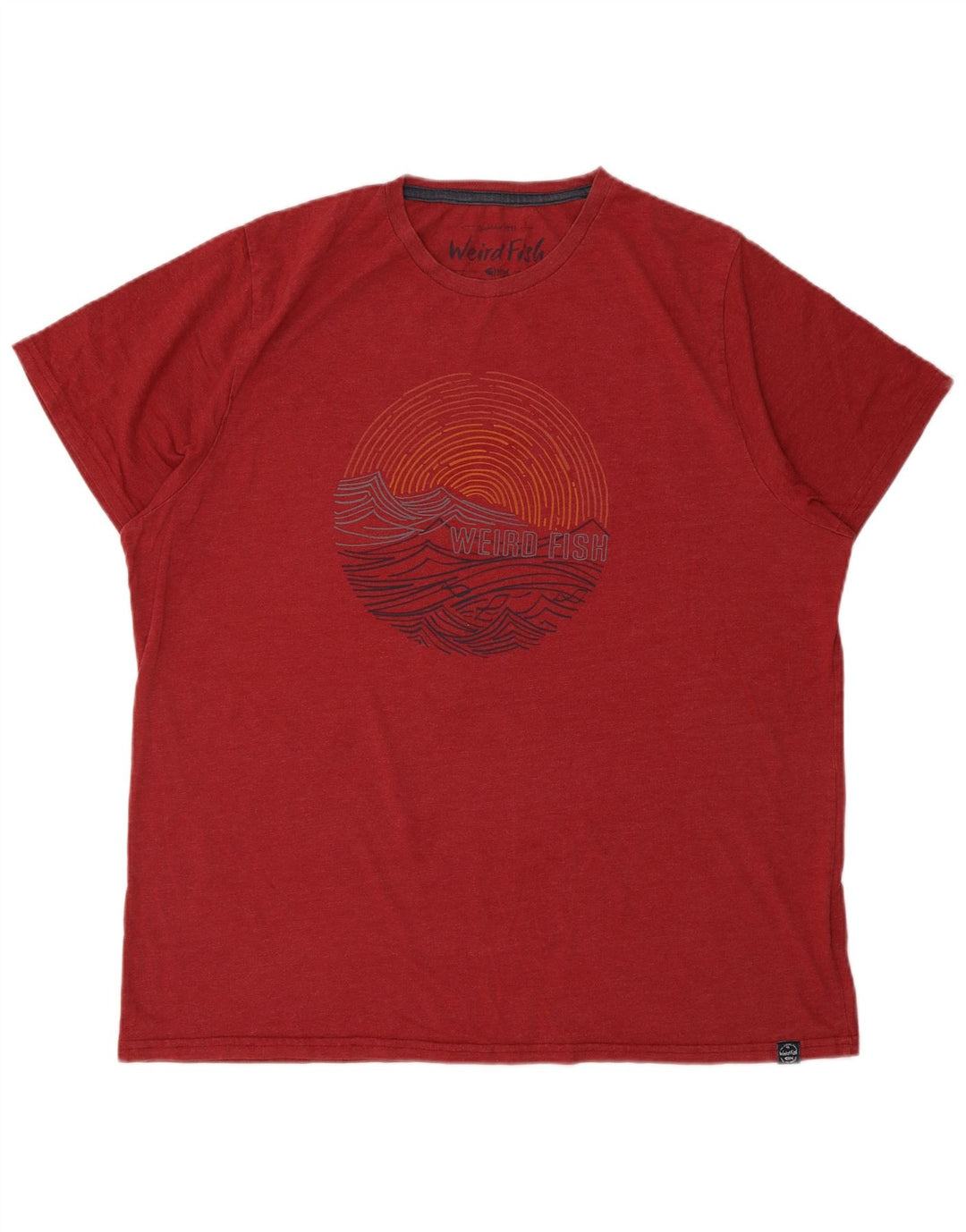 WEIRD FISH Ανδρικό γραφικό T-Shirt Top 2XL κόκκινο βαμβακερό
