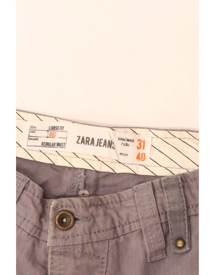 Zara Ανδρικό ίσιο παντελόνι Cargo EU 40 Medium W31 L31 Γκρι