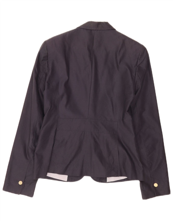 Massimo Dutti Γυναικείο μπουφάν σακάκι με 1 κουμπί EU 38 Small Navy Blue από βαμβάκι
