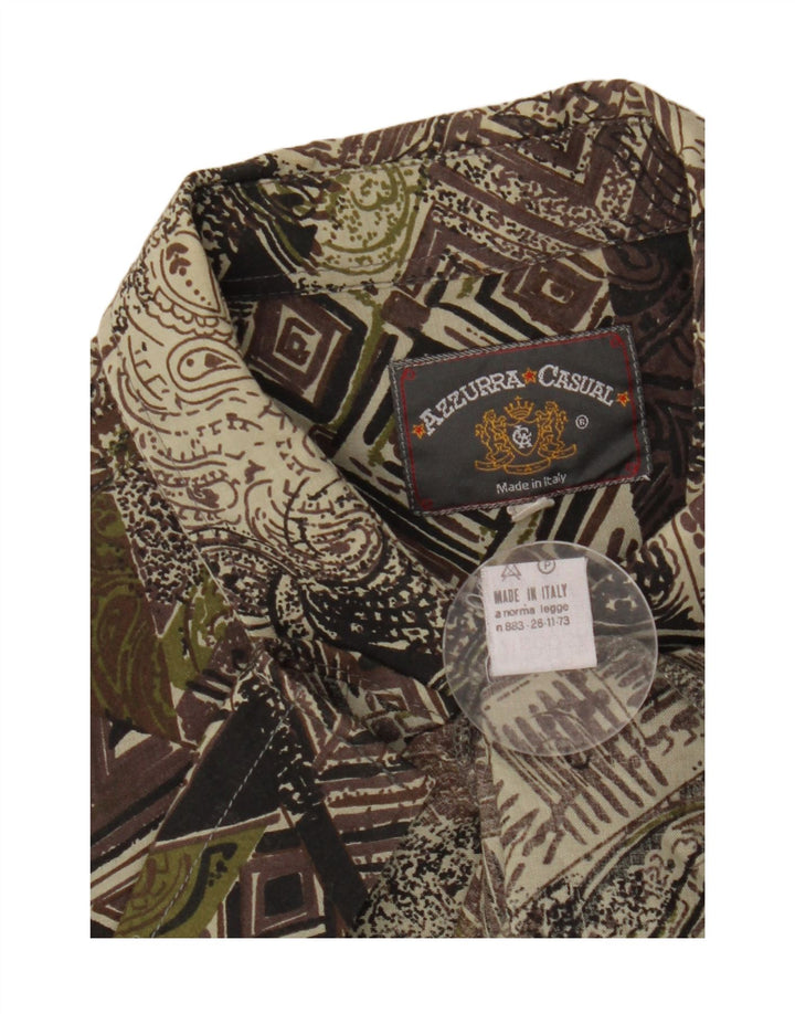 Azzurra Ανδρικό πουκάμισο με αφηρημένο σχέδιο μεγάλης πράσινης βισκόζης