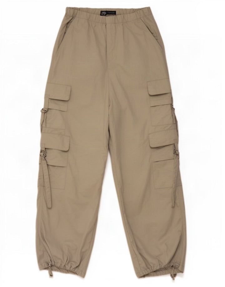 Zara Womens Joggers Cargo Παντελόνι XS W24 L29 Γκρι Πολυεστέρας