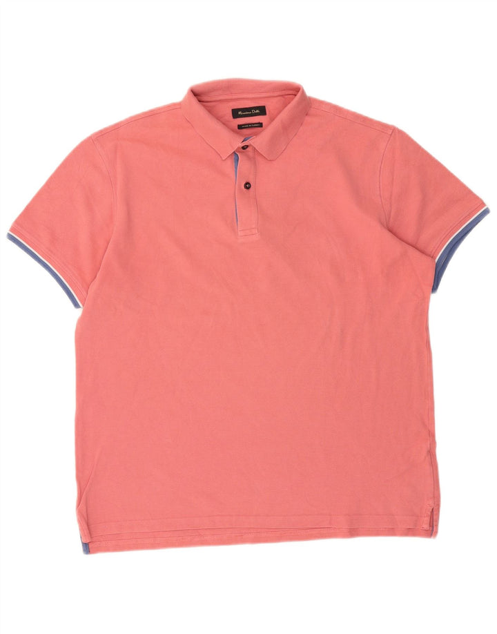 Ανδρικό πουκάμισο πόλο Massimo Dutti XL Ροζ βαμβακερό