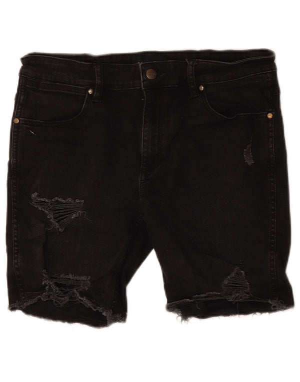 Wrangler Womens Distressed τζιν σορτς W32 μεγάλο μαύρο