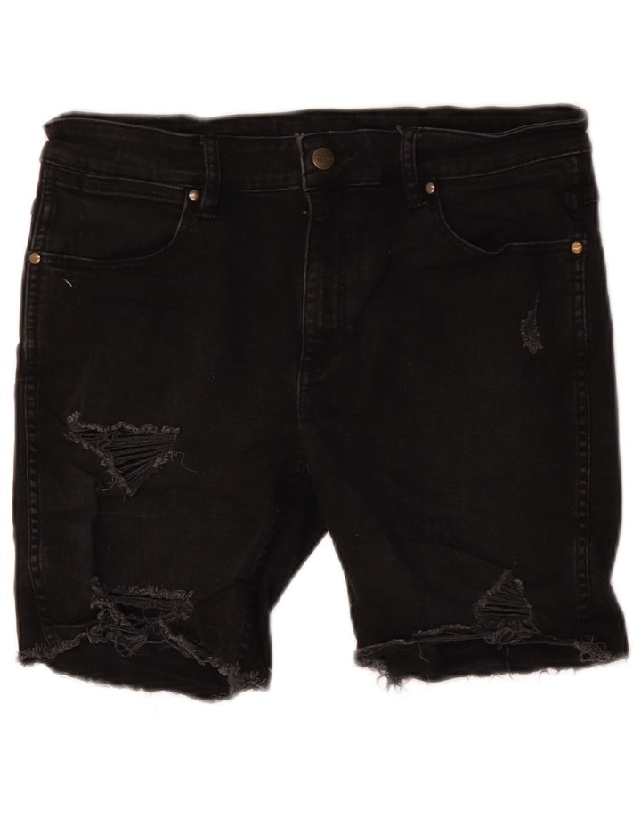 Wrangler Womens Distressed τζιν σορτς W32 μεγάλο μαύρο