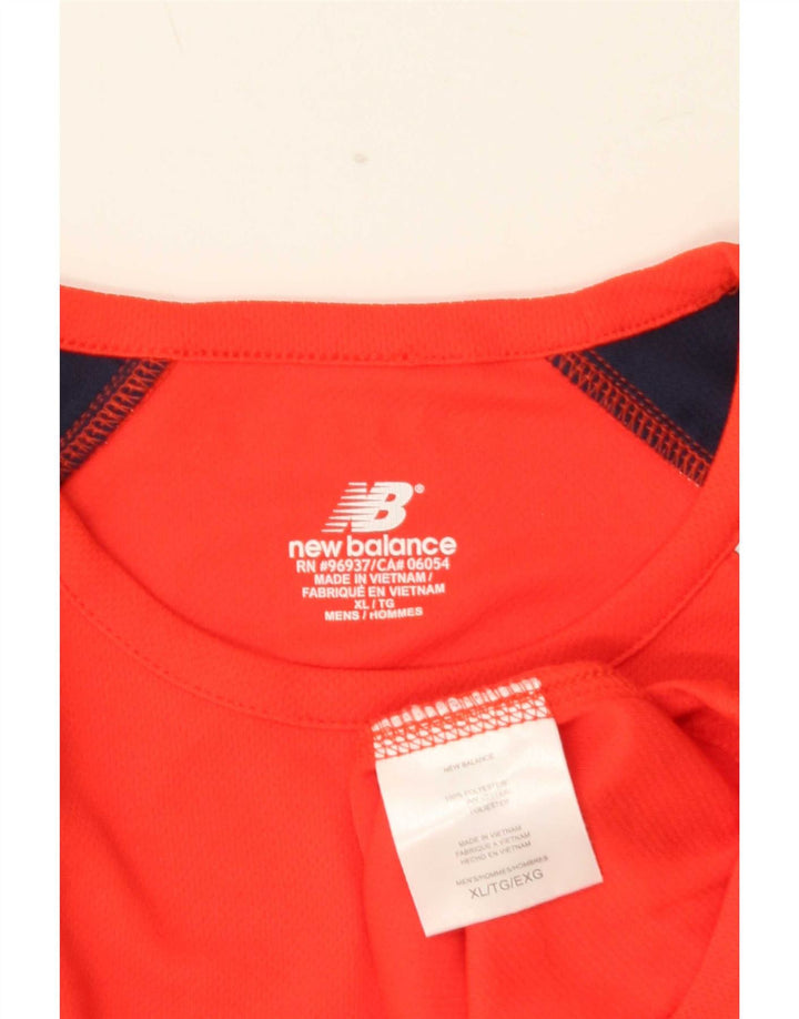 Ανδρικό T-Shirt New Balance Top XL Red Colourblock Πολυεστέρας