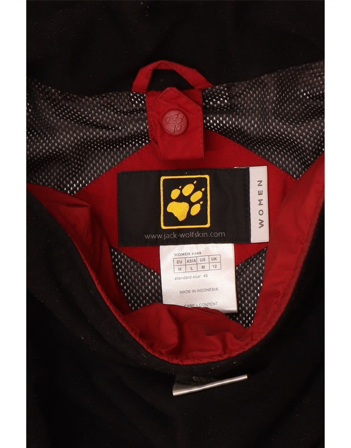 Jack Wolfskin γυναικείο μπουφάν με κουκούλα αντιανεμικό UK 12 μεσαίο κόκκινο πολυαμίδιο